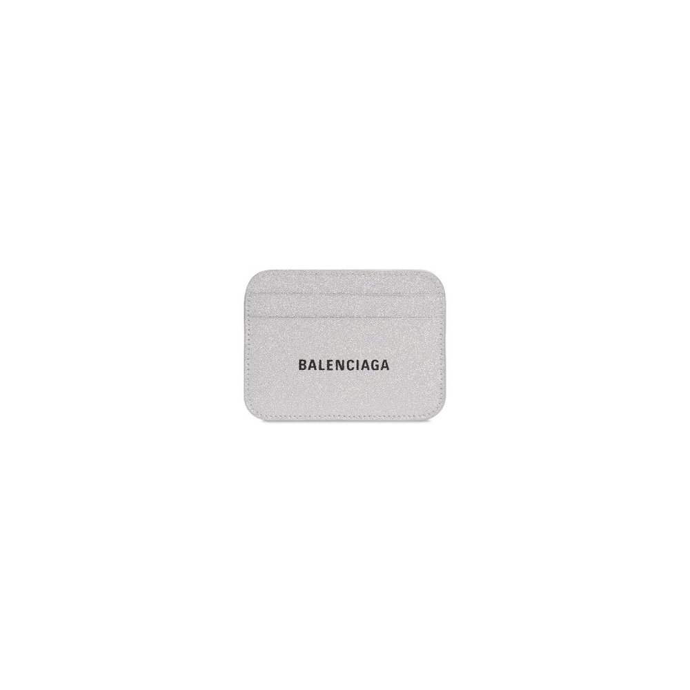 BALENCIAGA WOMEN'S CASH CARD HOLDER SPARKLING FABRIC IN SILVER
